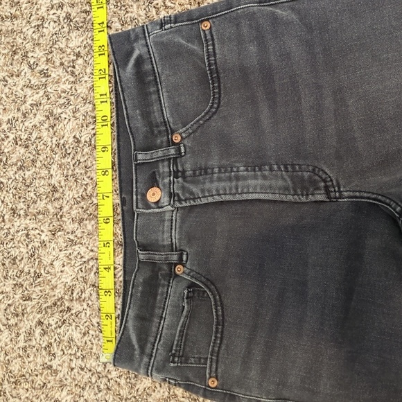 Express dark gray copped flare high rise raw hem jeans - Picture 7 of 12